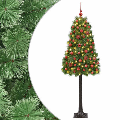 Artificial Hinged Christmas Tree with Baubles 150 cm 150 LEDs