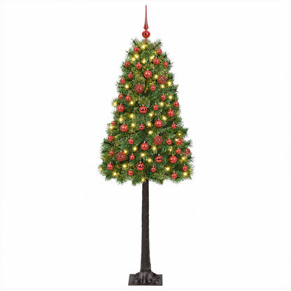 Artificial Hinged Christmas Tree with Baubles 150 cm 150 LEDs