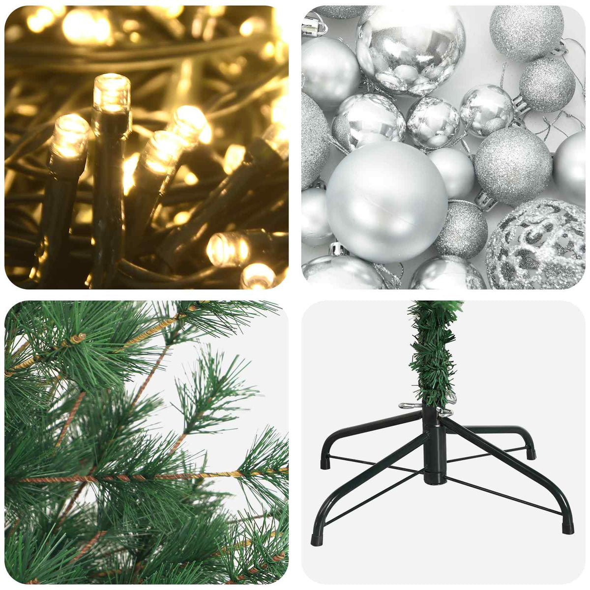 Artificial Christmas Tree with Bauble 150 cm 150 LEDs