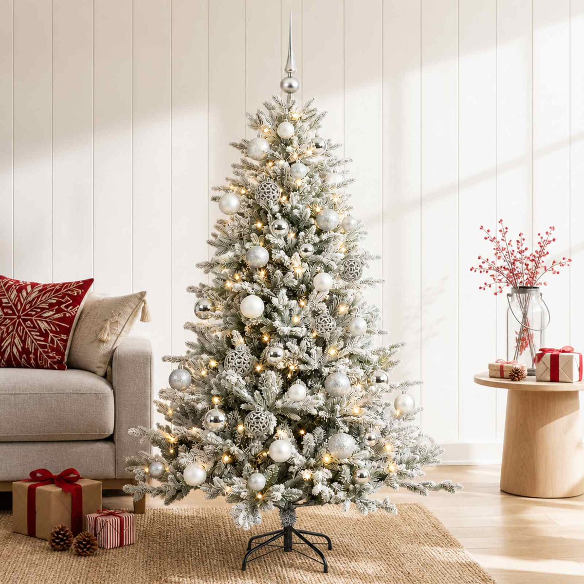 Artificial Christmas Tree with Bauble 150 cm 150 LEDs