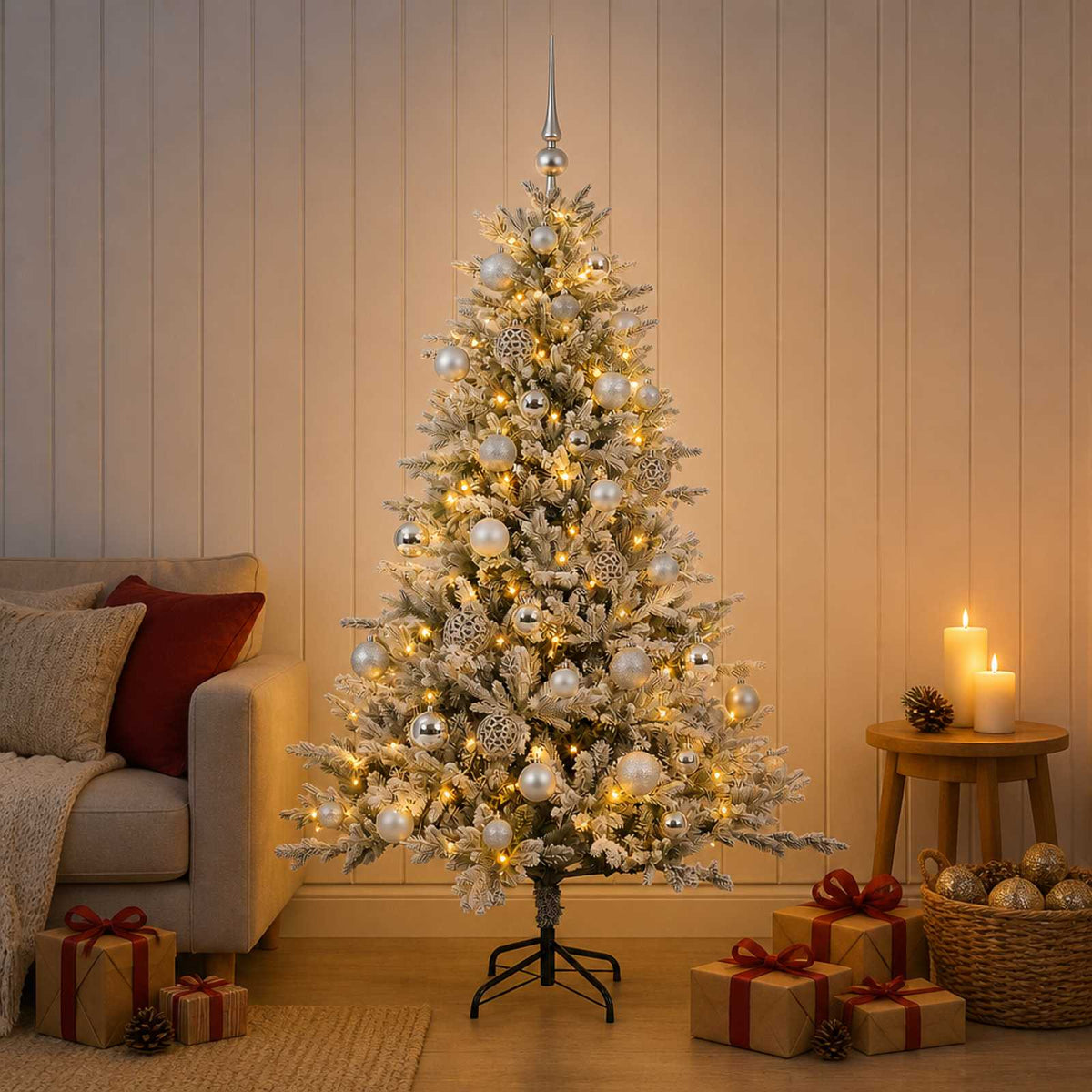 Artificial Christmas Tree with Bauble 120 cm 150 LEDs