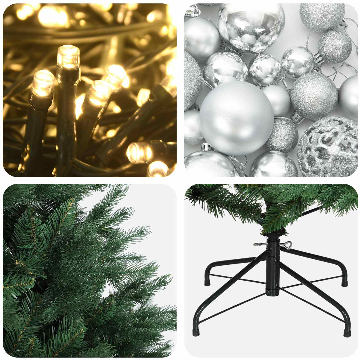 Artificial Christmas Tree with Bauble 150 cm 150 LEDs