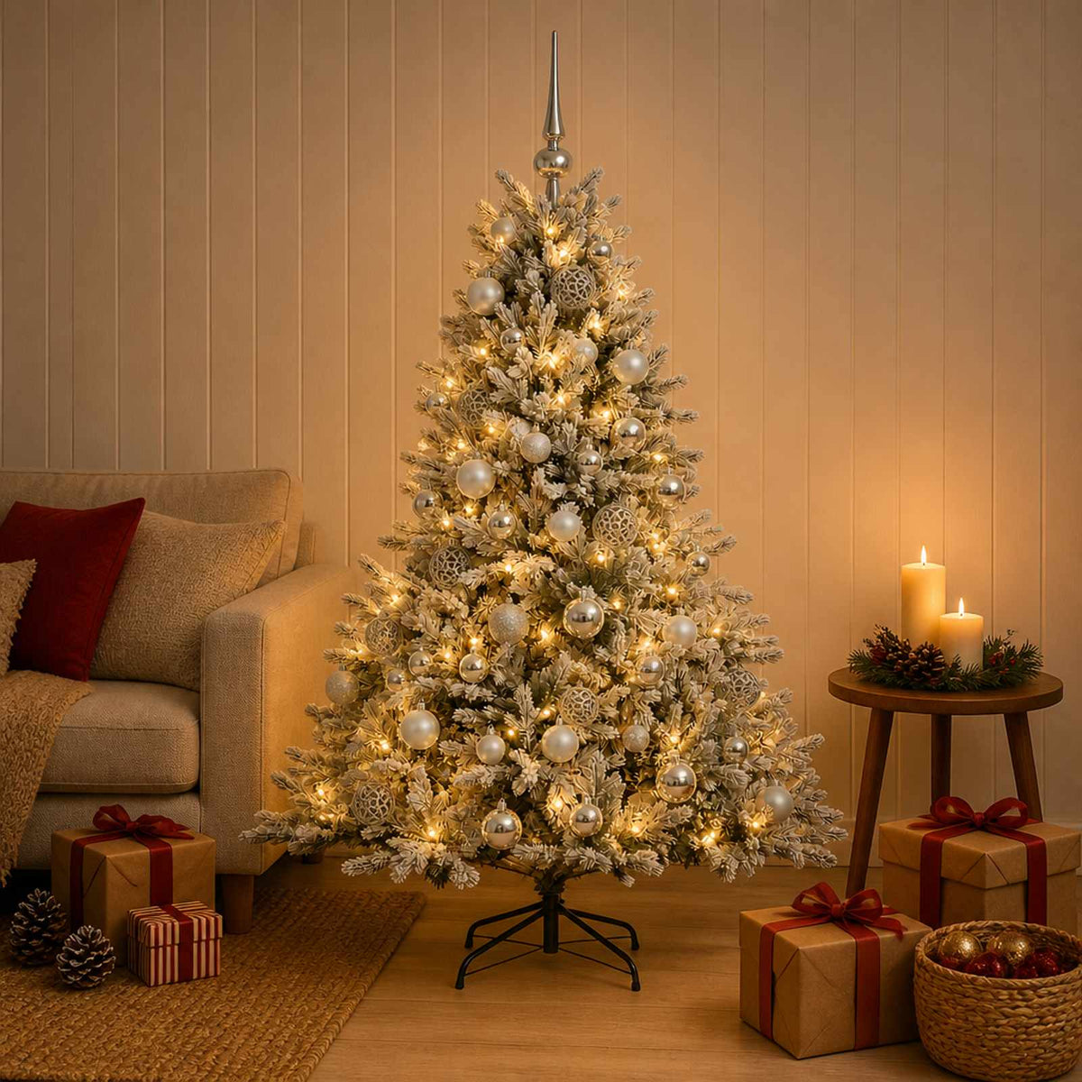 Artificial Christmas Tree with Bauble 150 cm 150 LEDs