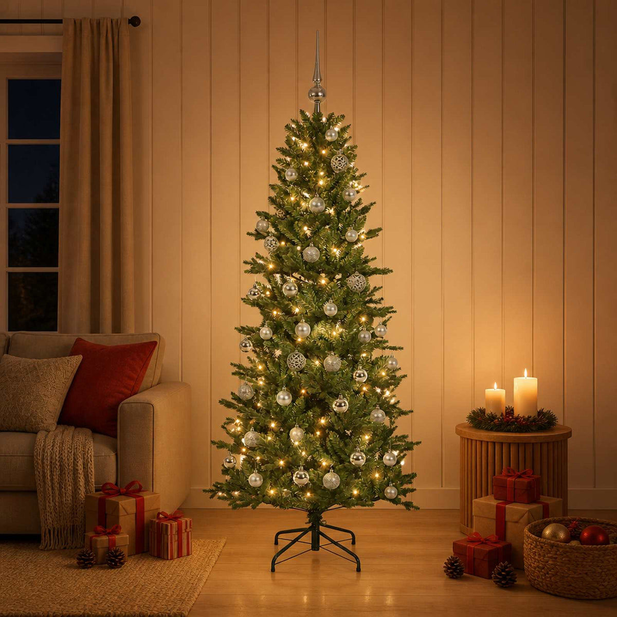 Artificial Christmas Tree with Bauble 150 cm 150 LEDs