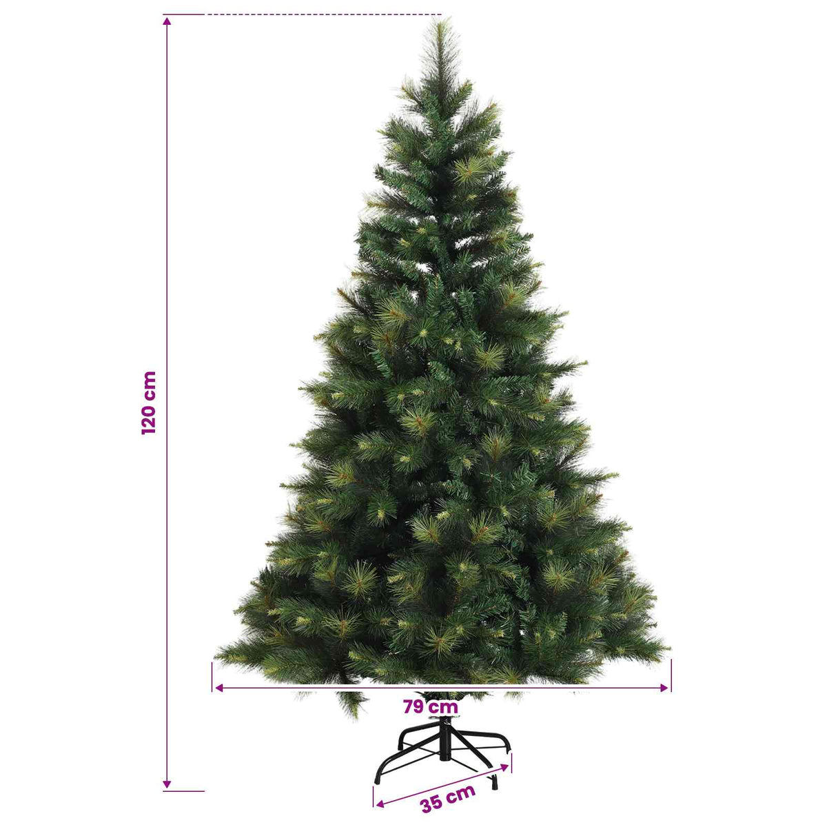 Artificial Christmas Tree with Bauble 120 cm 150 LEDs