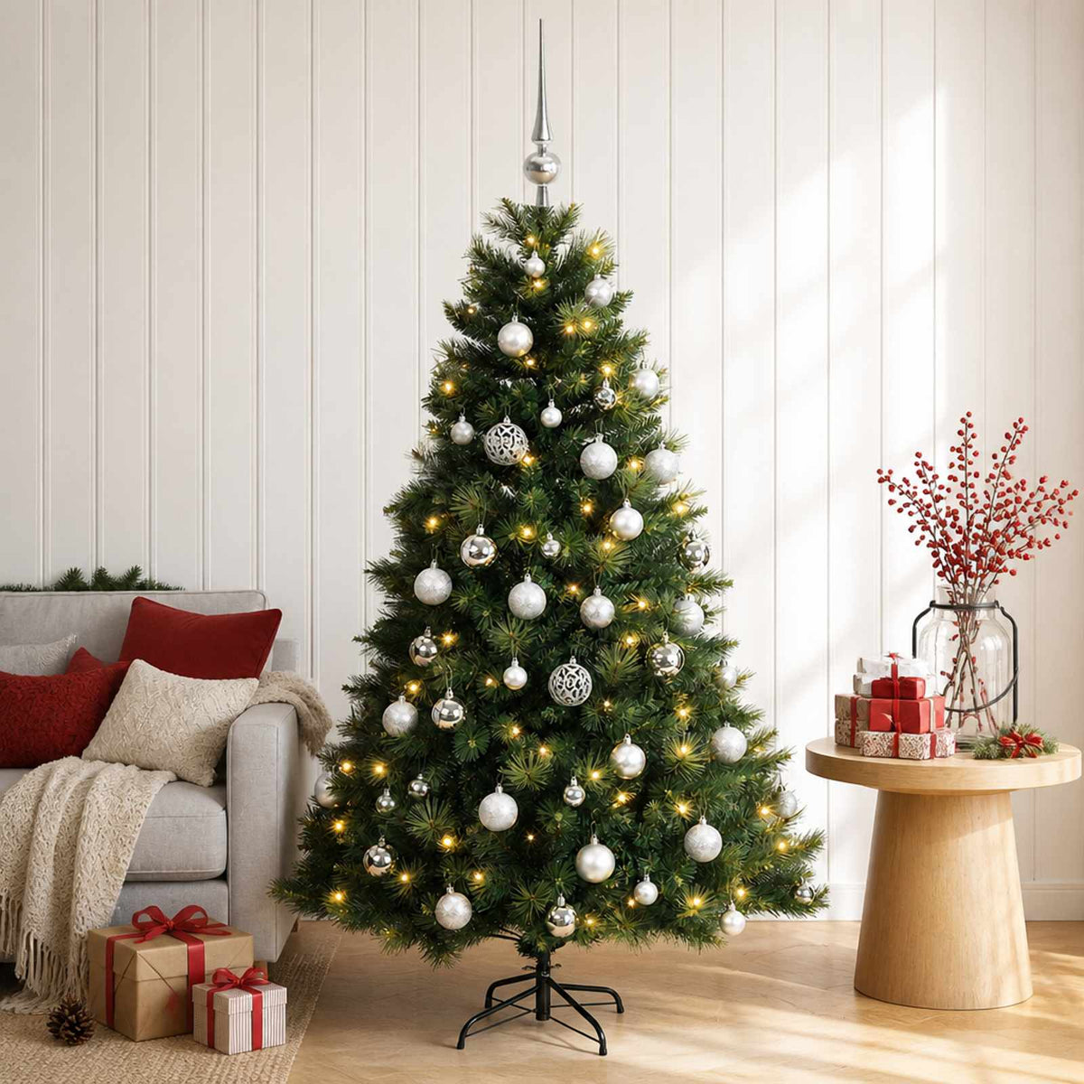 Artificial Christmas Tree with Bauble 120 cm 150 LEDs