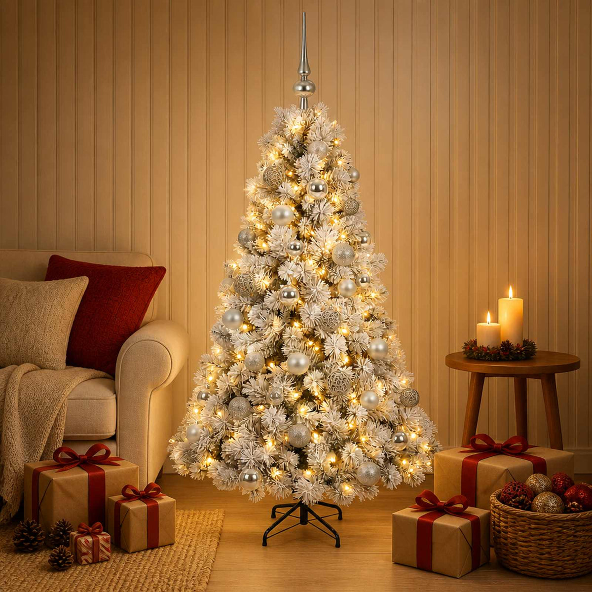 Artificial Christmas Tree with Bauble 120 cm 150 LEDs