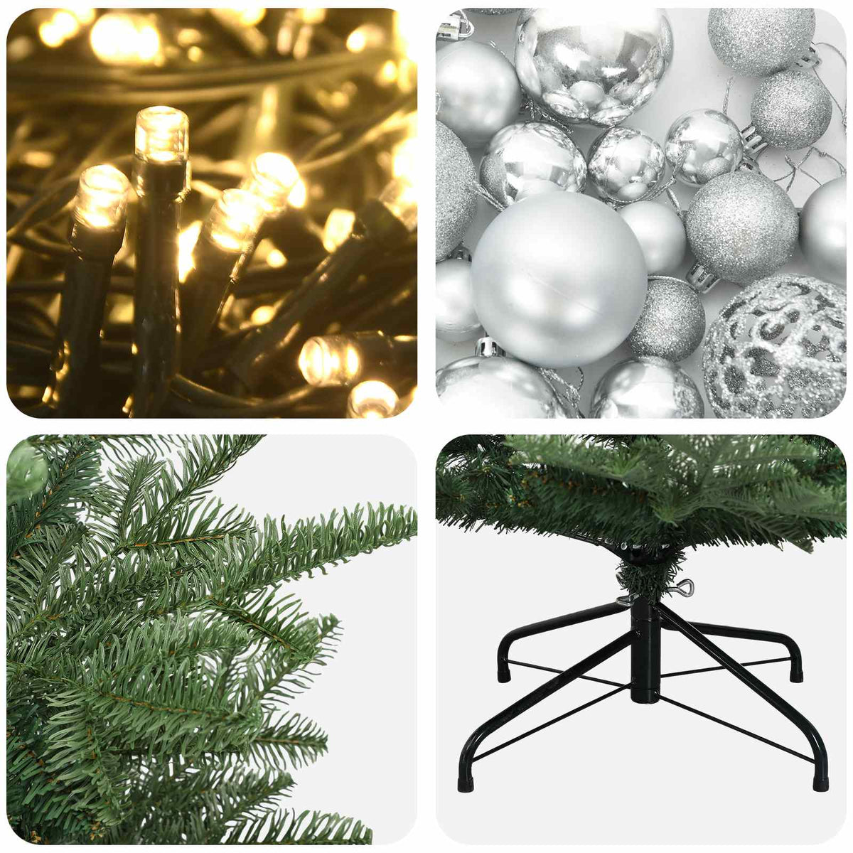 Artificial Christmas Tree with Bauble 120 cm 150 LEDs