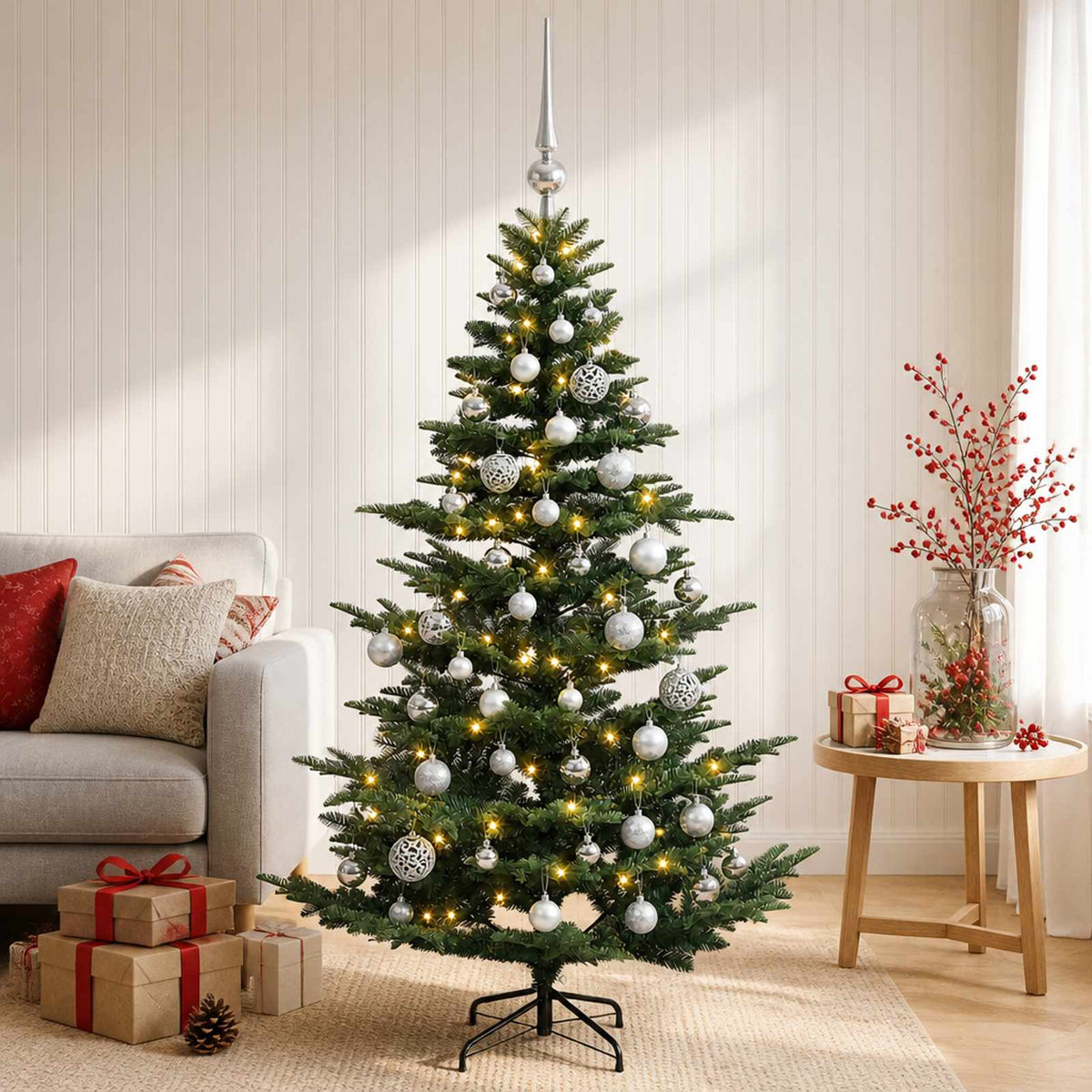 Artificial Christmas Tree with Bauble 120 cm 150 LEDs