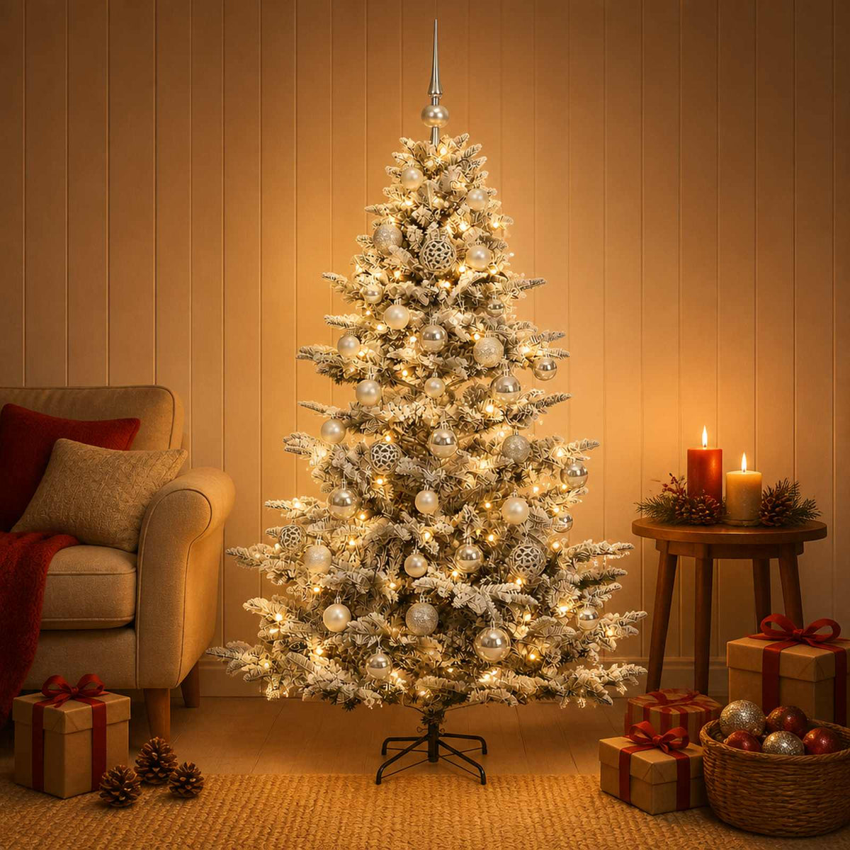 Artificial Christmas Tree with Bauble 150 cm 150 LEDs