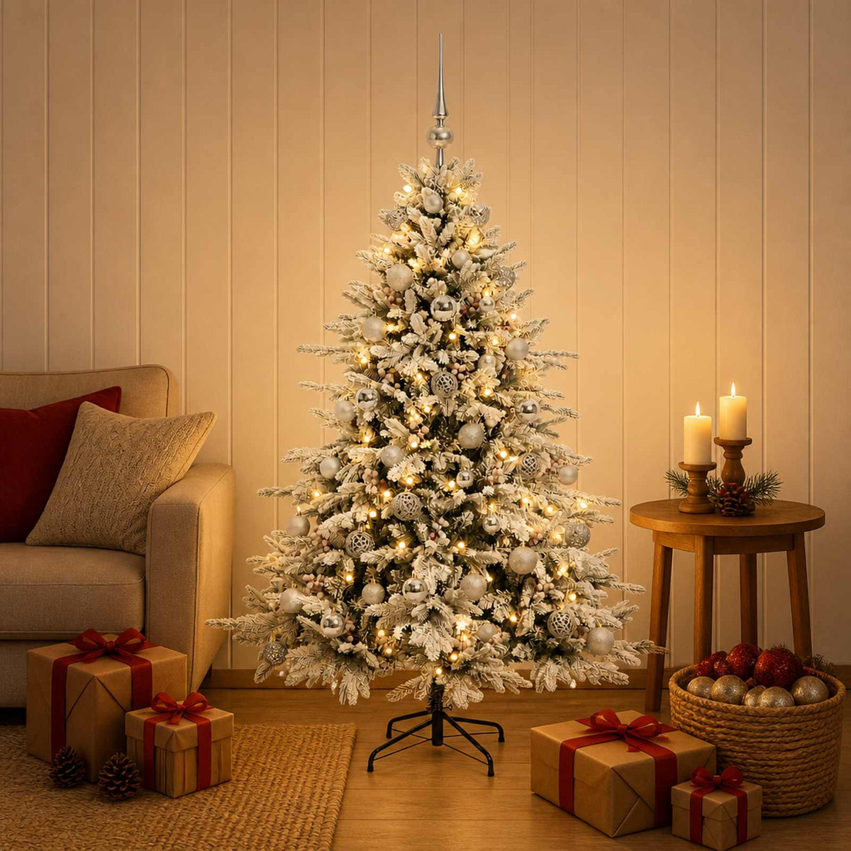 Artificial Christmas Tree with Bauble 120 cm 150 LEDs