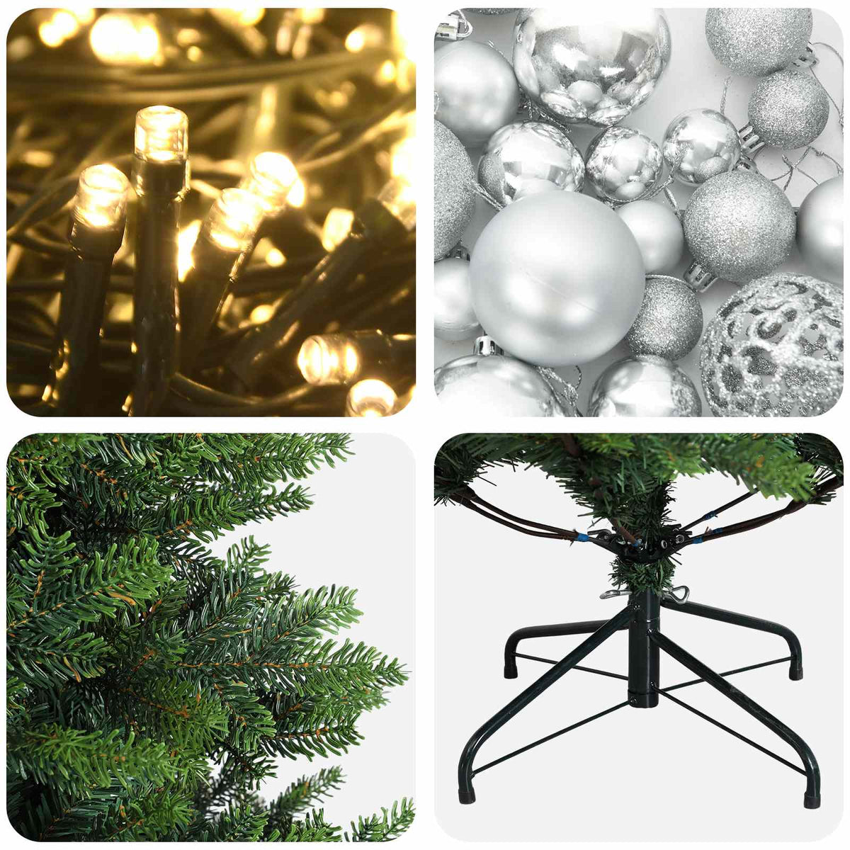 Artificial Christmas Tree with Bauble 120 cm 150 LEDs