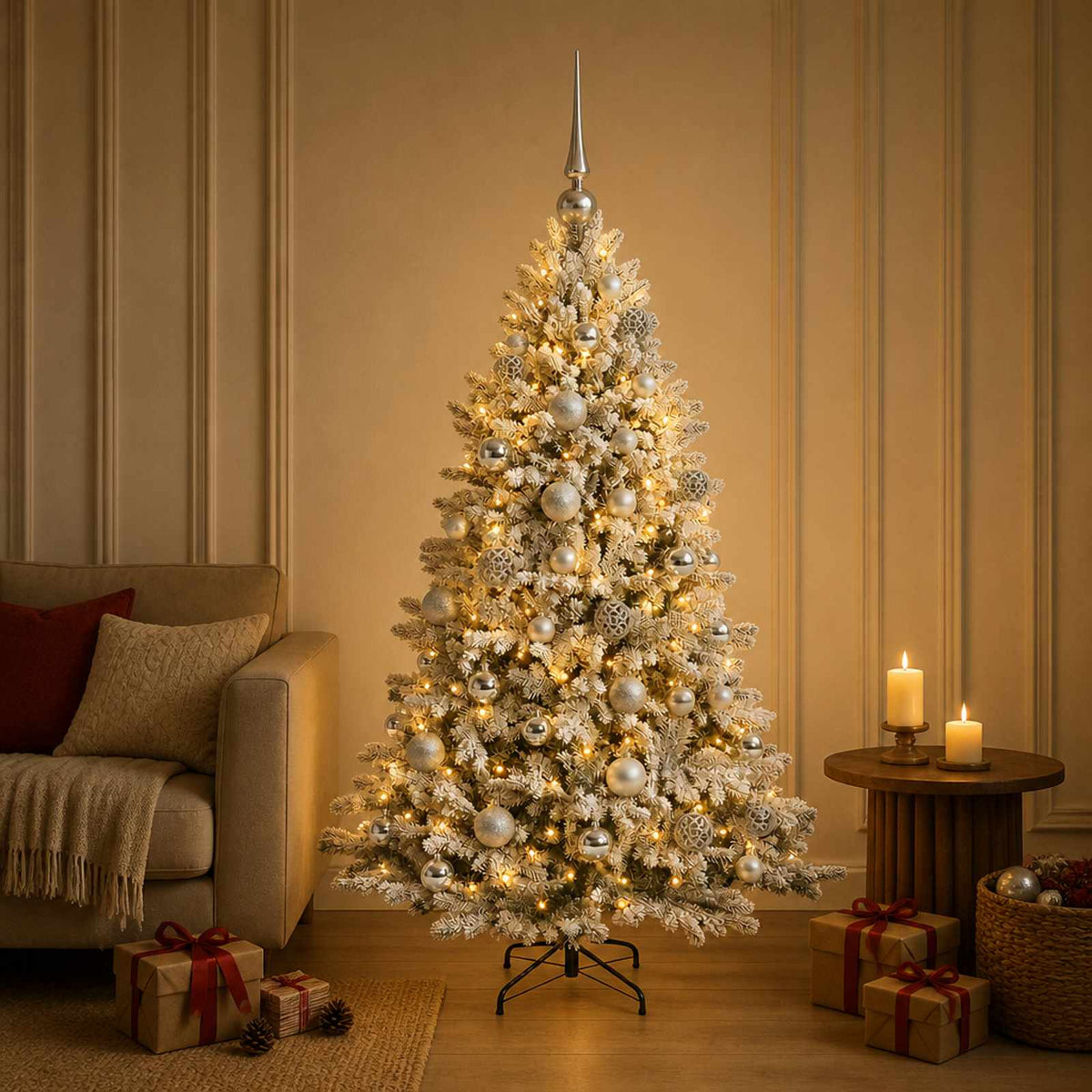 Artificial Christmas Tree with Bauble 150 cm 150 LEDs