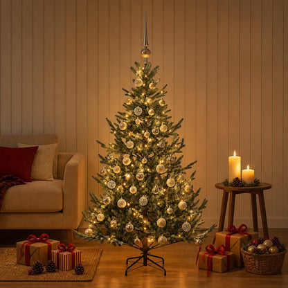 Artificial Christmas Tree with Bauble 150 cm 150 LEDs