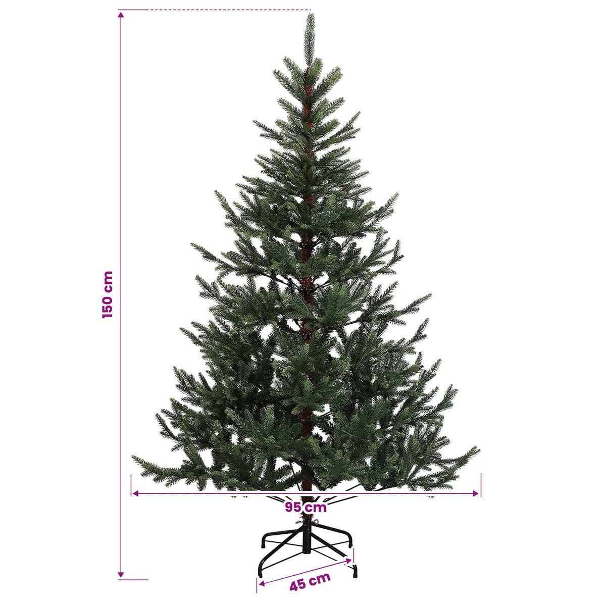 Artificial Christmas Tree with Bauble 150 cm 150 LEDs