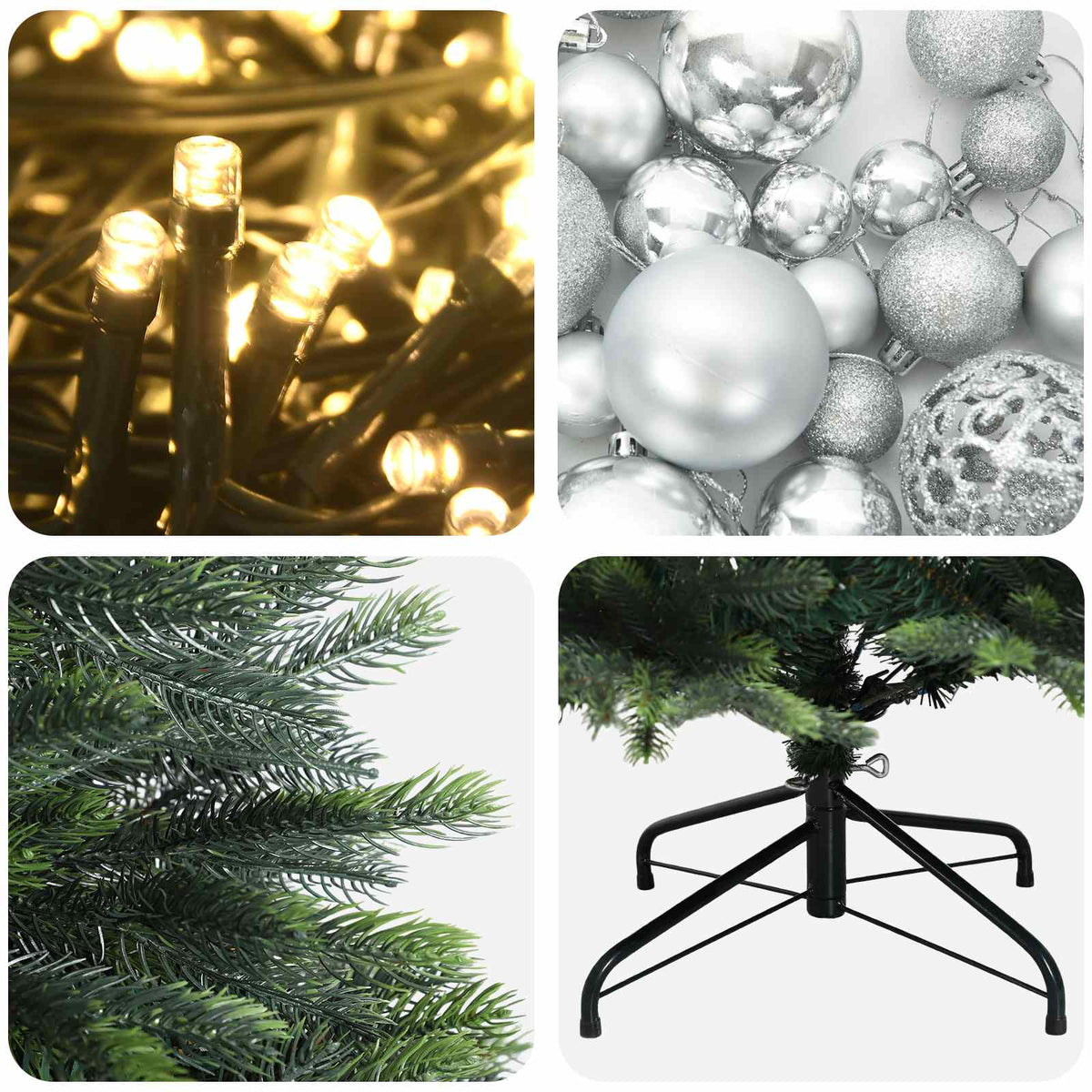 Artificial Christmas Tree with Bauble 150 cm 150 LEDs