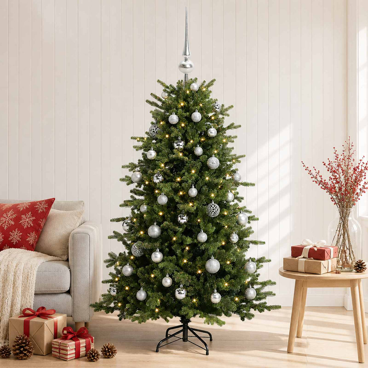 Artificial Christmas Tree with Bauble 120 cm 150 LEDs