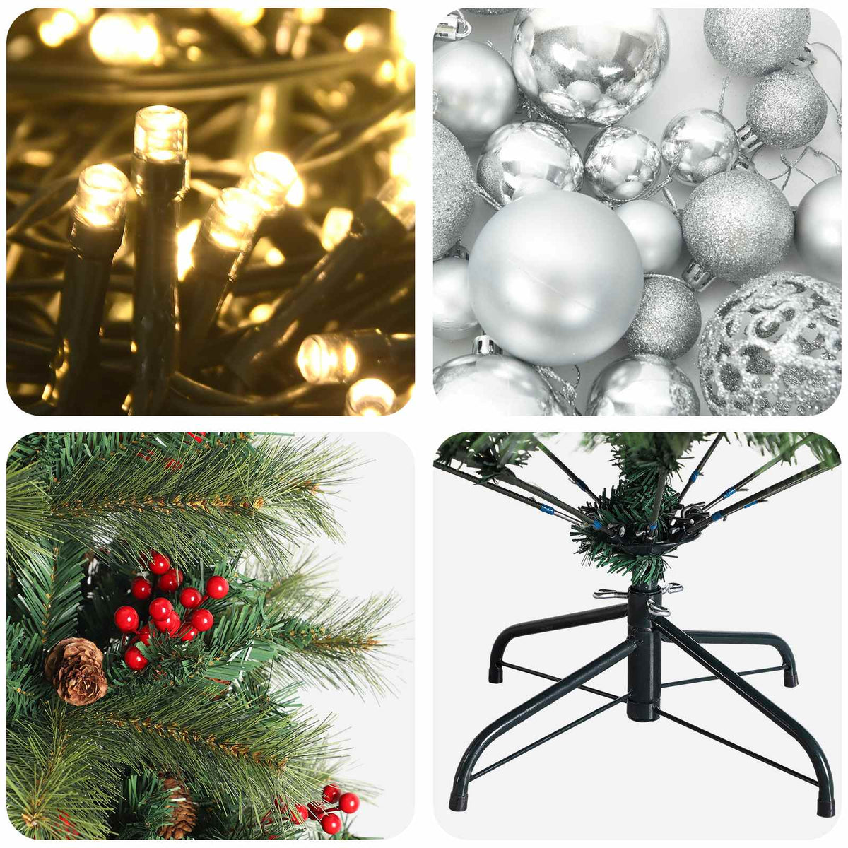Artificial Christmas Tree with Bauble 150 cm 150 LEDs