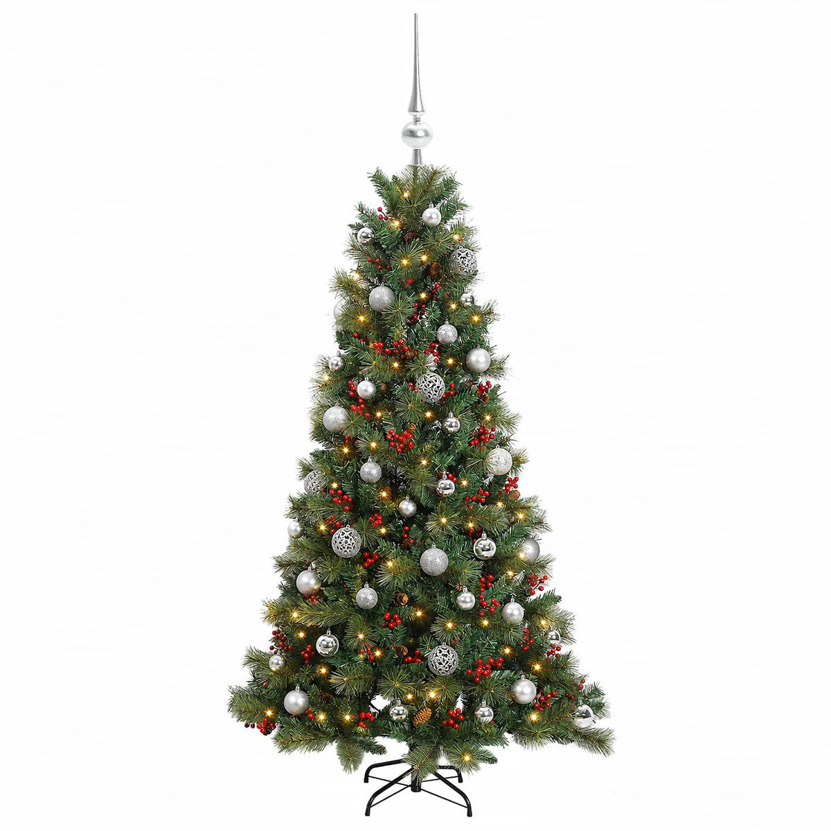 Artificial Christmas Tree with Bauble 150 cm 150 LEDs