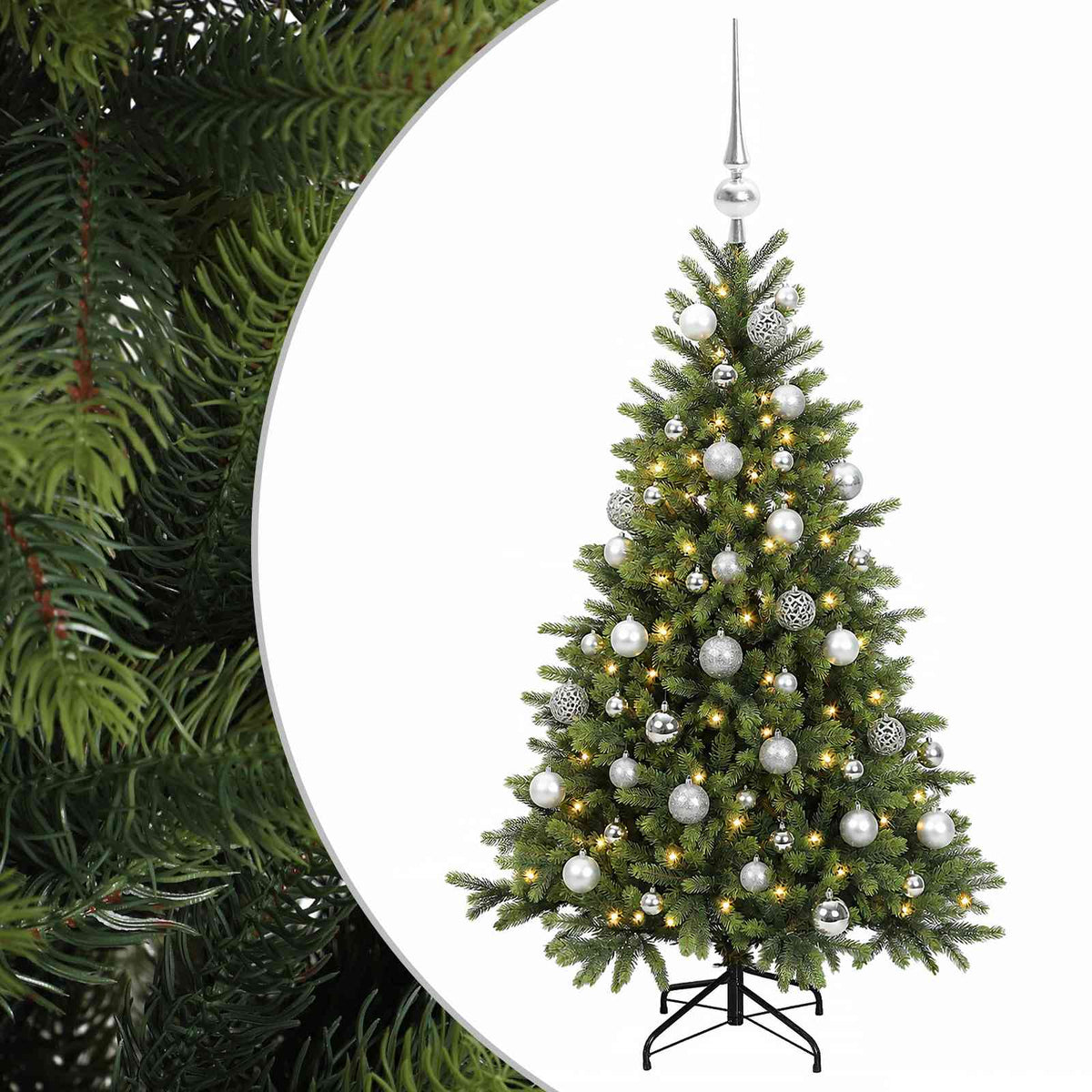 Artificial Christmas Tree with Bauble 150 cm 150 LEDs