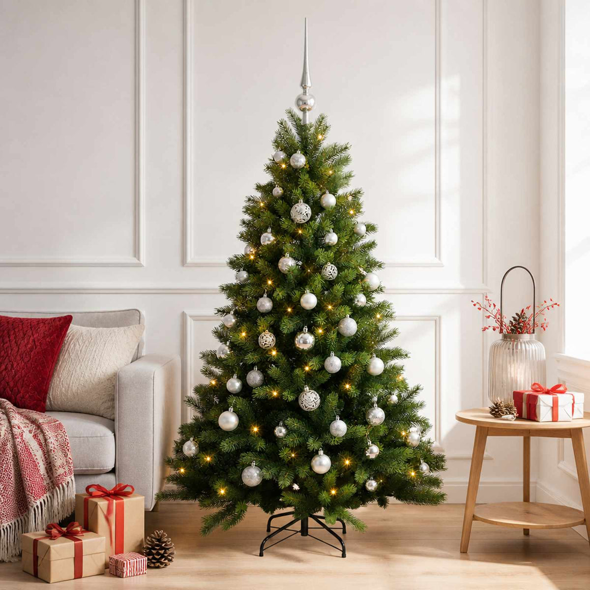 Artificial Christmas Tree with Bauble 120 cm 150 LEDs