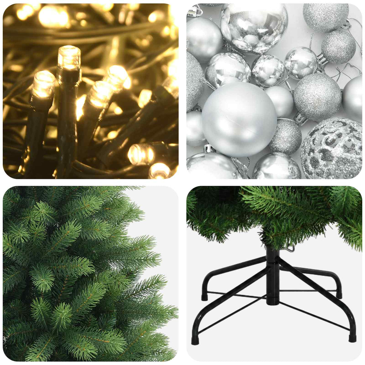 Artificial Christmas Tree with Bauble 150 cm 150 LEDs