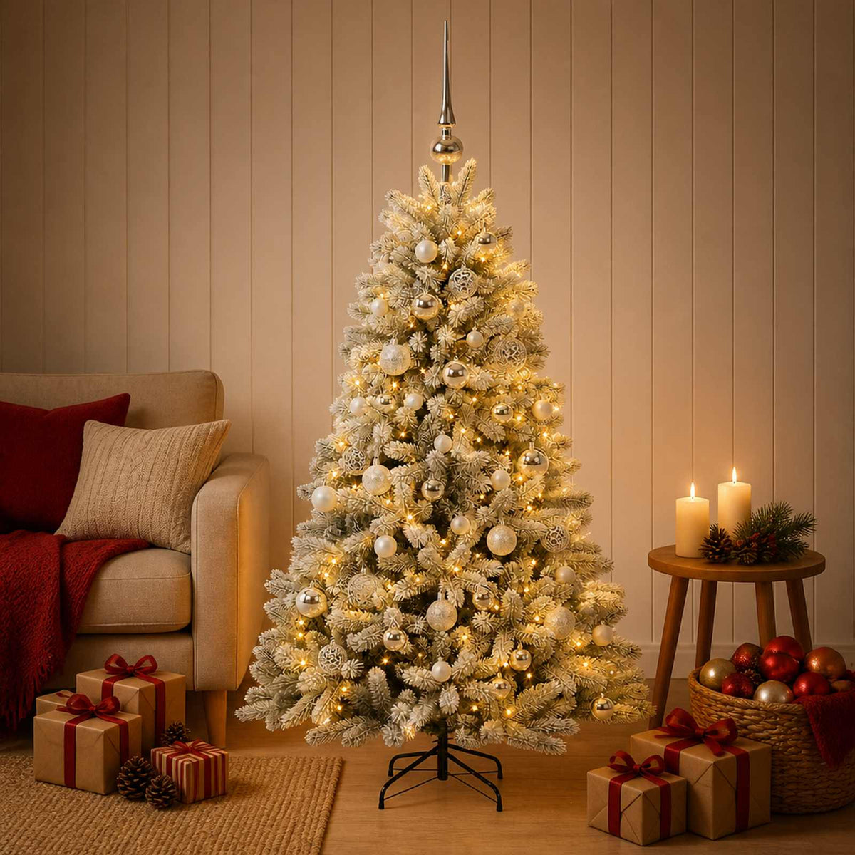 Artificial Christmas Tree with Bauble 120 cm 150 LEDs
