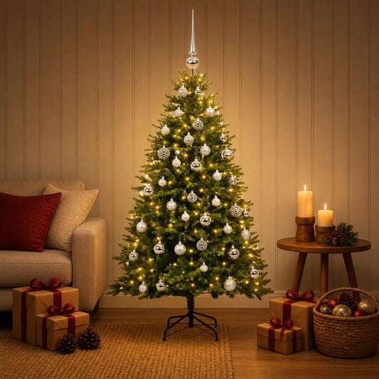 Artificial Christmas Tree with Bauble 150 cm 150 LEDs