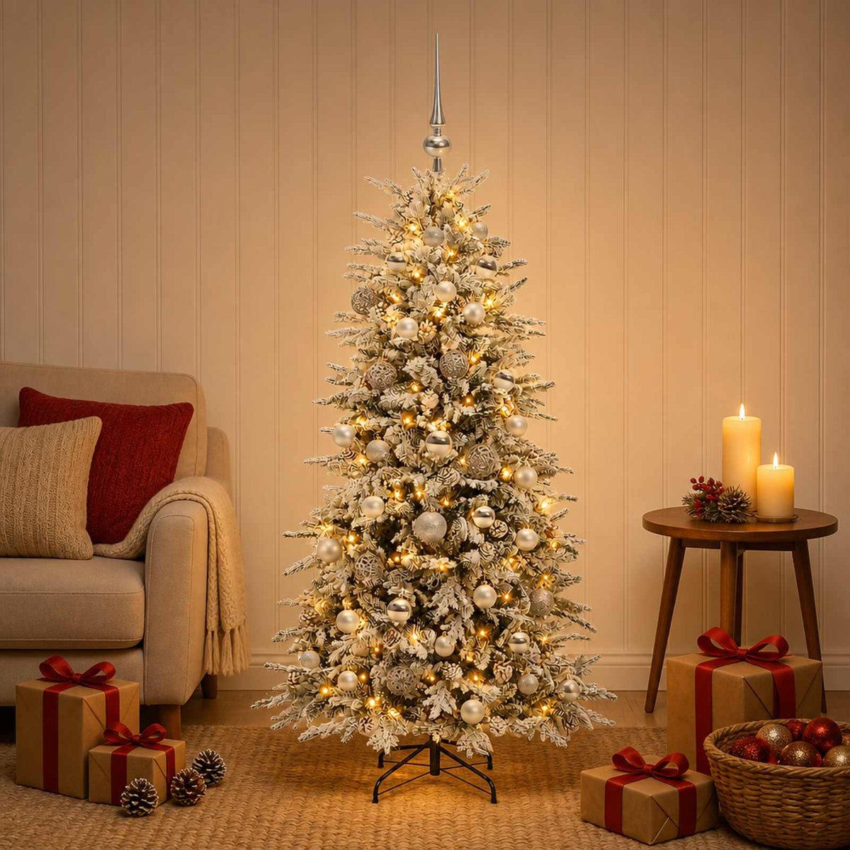 Artificial Christmas Tree with Bauble 120 cm 150 LEDs