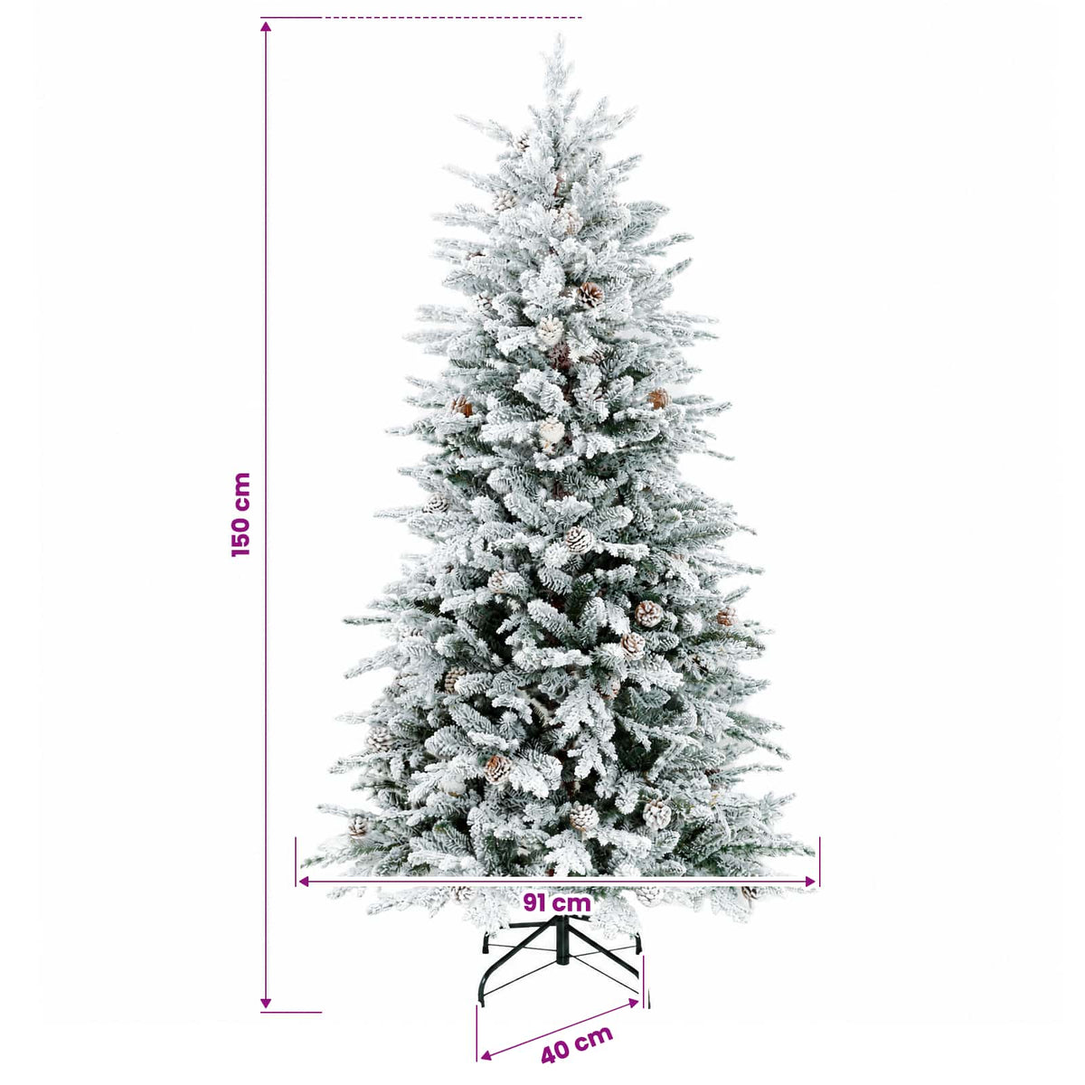 Artificial Christmas Tree with Bauble 150 cm 150 LEDs
