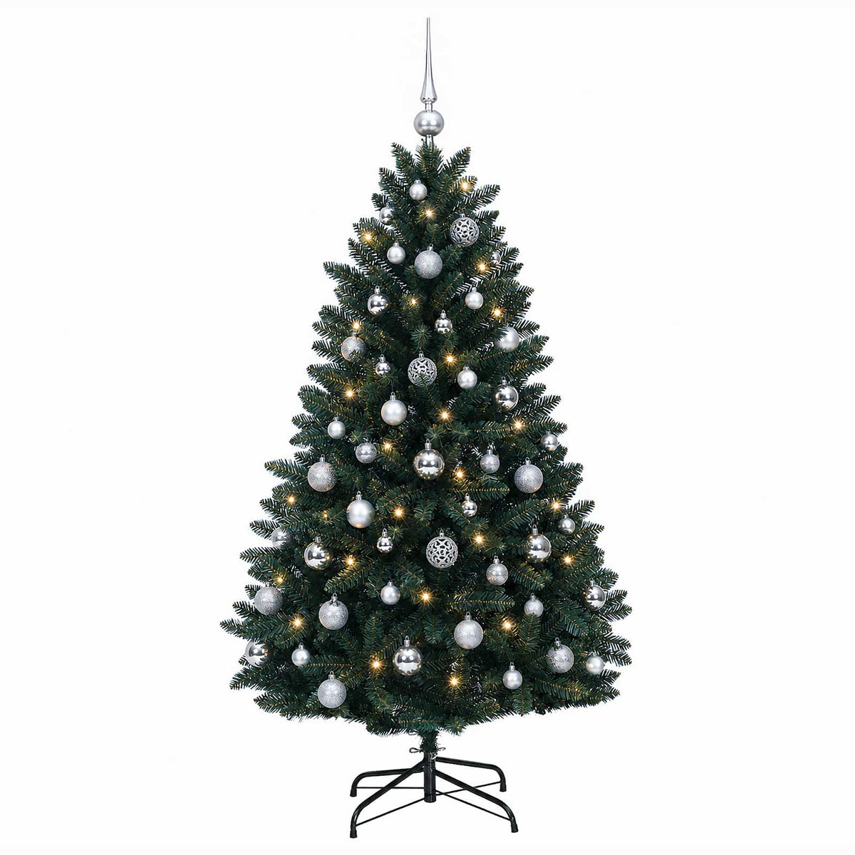 Artificial Christmas Tree Dark Green with Bauble 150 cm