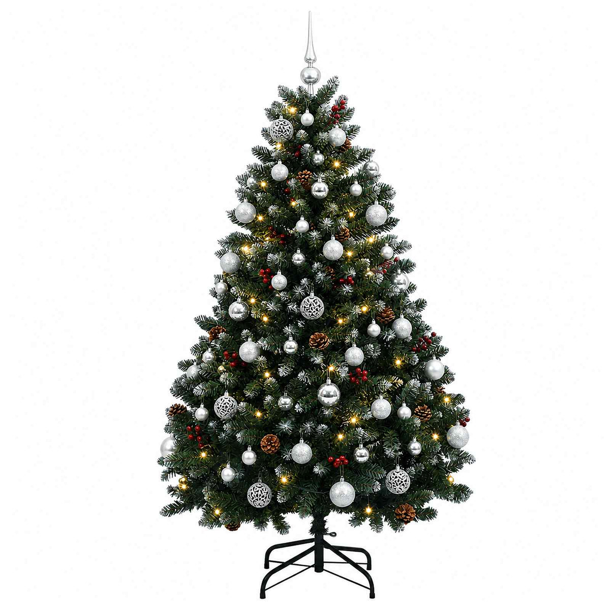 Artificial Christmas Tree Green with Bauble 150 cm 150 LEDs
