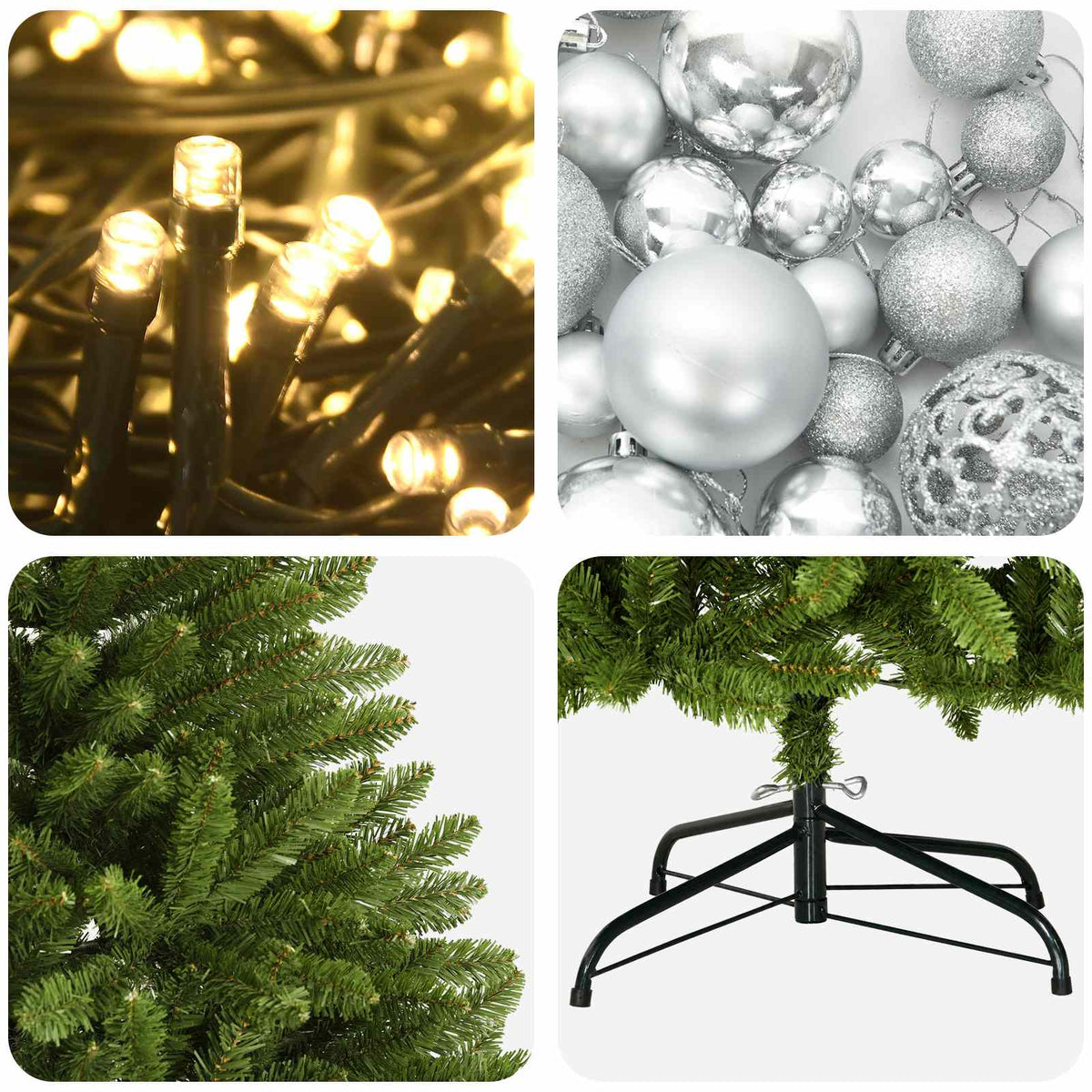 Artificial Christmas Tree Light Green with Bauble 120 cm