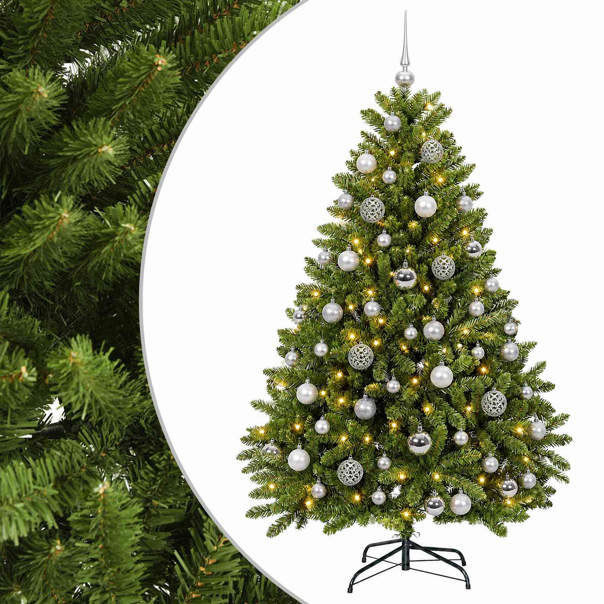 Artificial Christmas Tree Light Green with Bauble 120 cm
