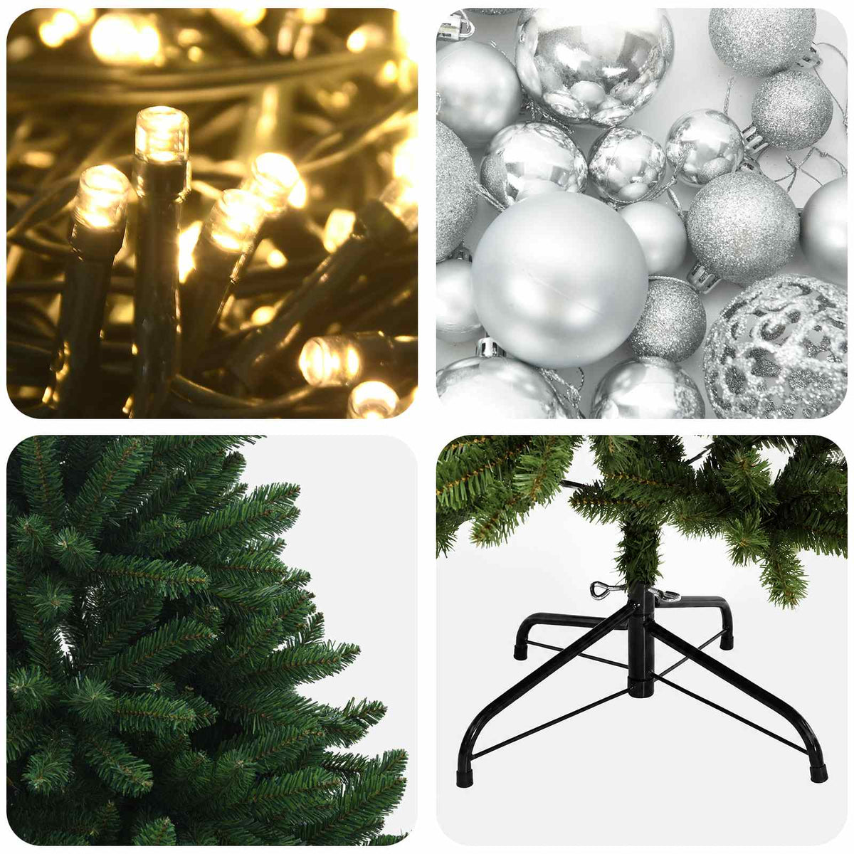Artificial Christmas Tree Mid-green with Ornament 120 cm
