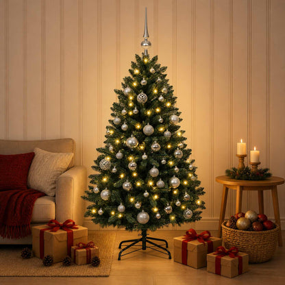 Artificial Christmas Tree Dark Green with Baubles 150 cm