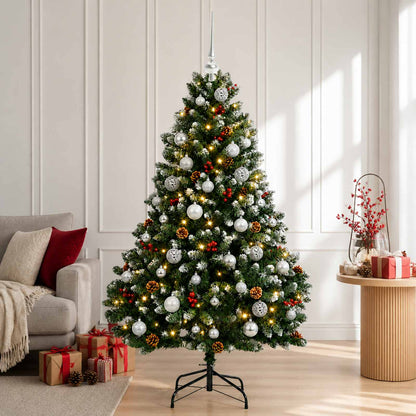 Artificial Christmas Tree Green with Baubles 180 cm 300 LEDs