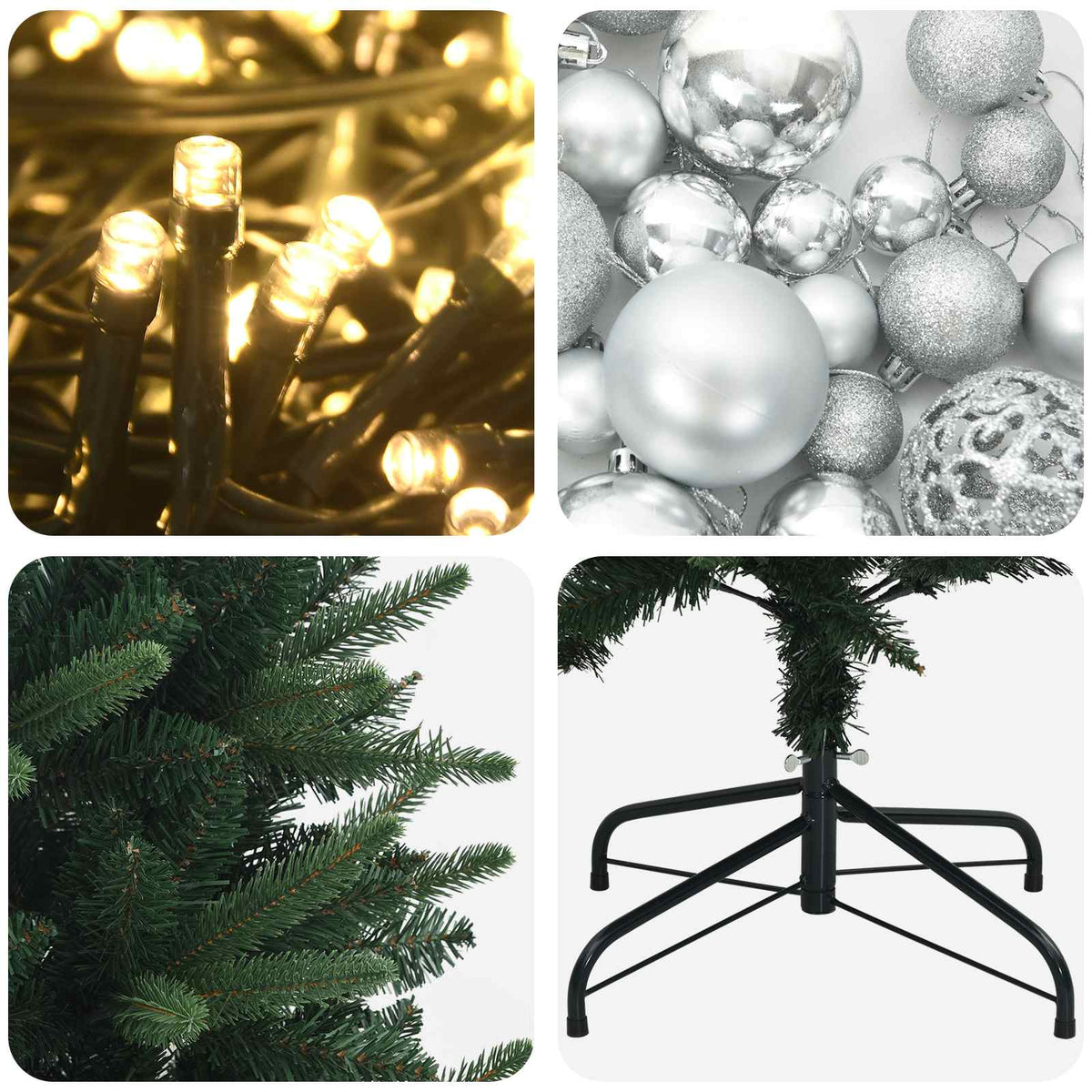 Artificial Christmas Tree with Bauble 120 cm 150 LEDs
