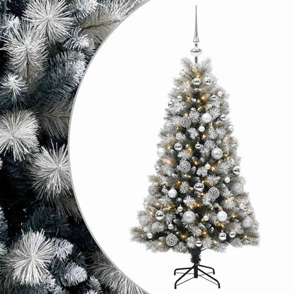 Artificial Hinged Christmas Tree with Baubles 120 cm 150 LEDs