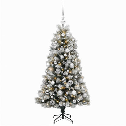 Artificial Hinged Christmas Tree with Baubles 120 cm 150 LEDs