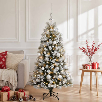 Artificial Hinged Christmas Tree with Baubles 120 cm 150 LEDs