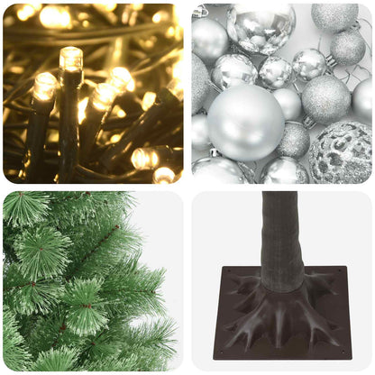 Artificial Hinged Christmas Tree with Baubles 120 cm 150 LEDs