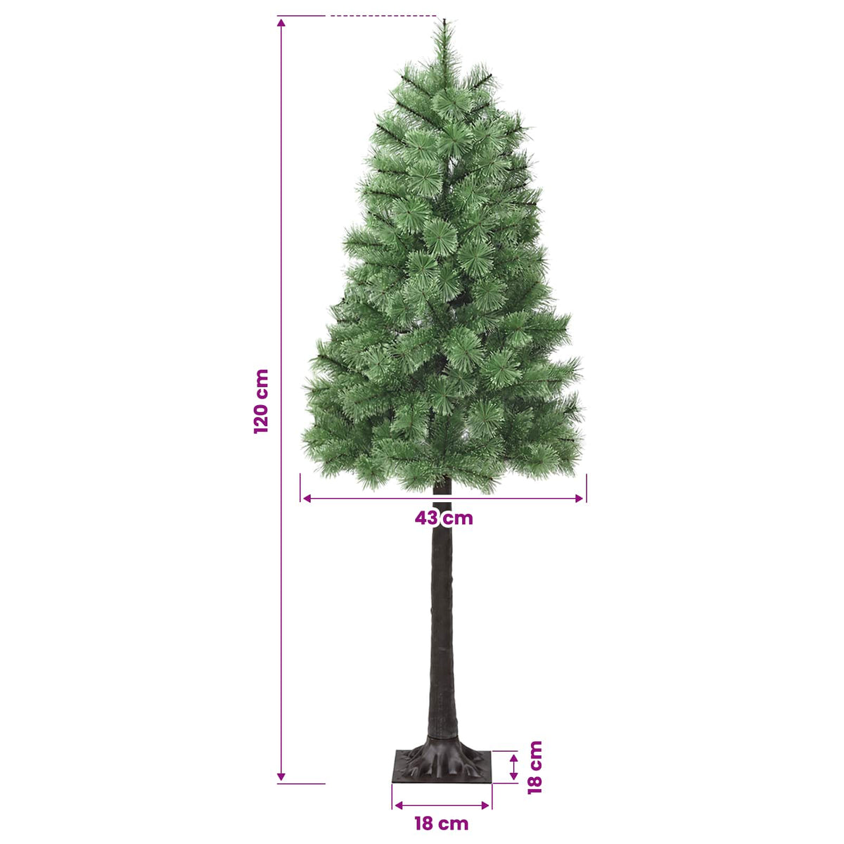 Artificial Hinged Christmas Tree with Baubles 120 cm 150 LEDs