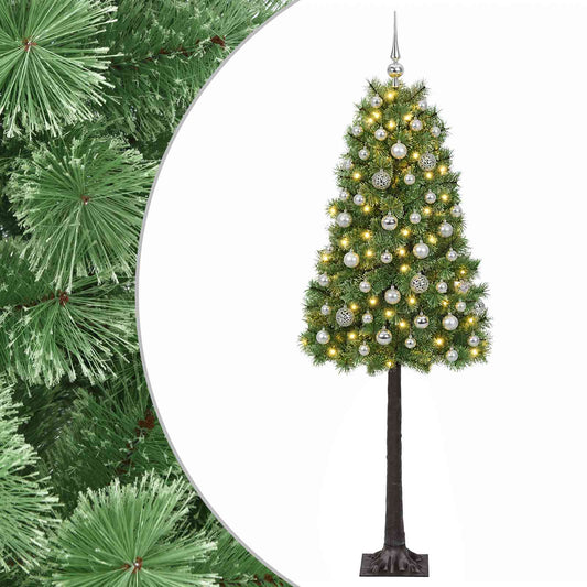 Artificial Hinged Christmas Tree with Baubles 150 cm 150 LEDs