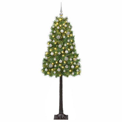 Artificial Hinged Christmas Tree with Baubles 150 cm 150 LEDs