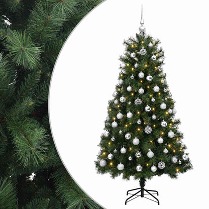 Artificial Hinged Christmas Tree with Baubles 150 cm 150 LEDs