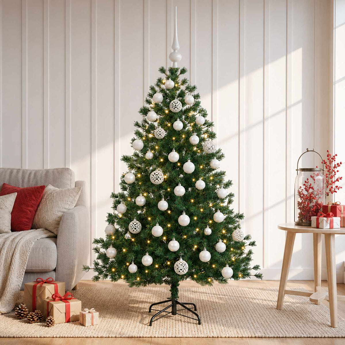 Artificial Christmas Tree with Bauble 150 cm 150 LEDs