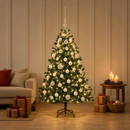 Artificial Christmas Tree with Bauble 150 cm 150 LEDs