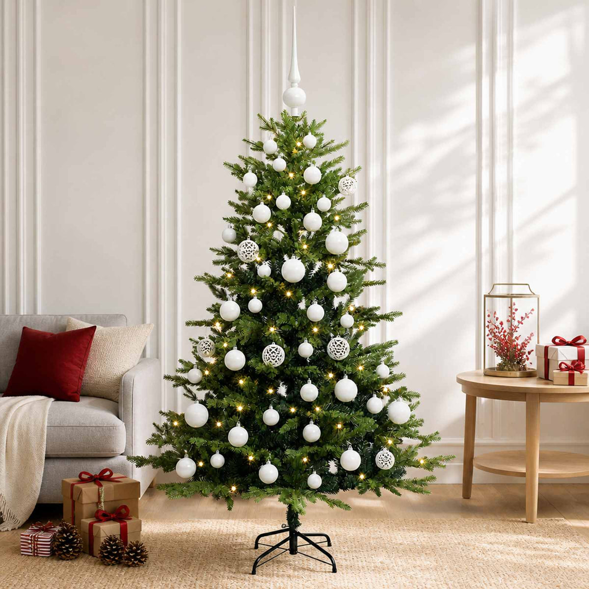 Artificial Christmas Tree with Bauble 120 cm 150 LEDs