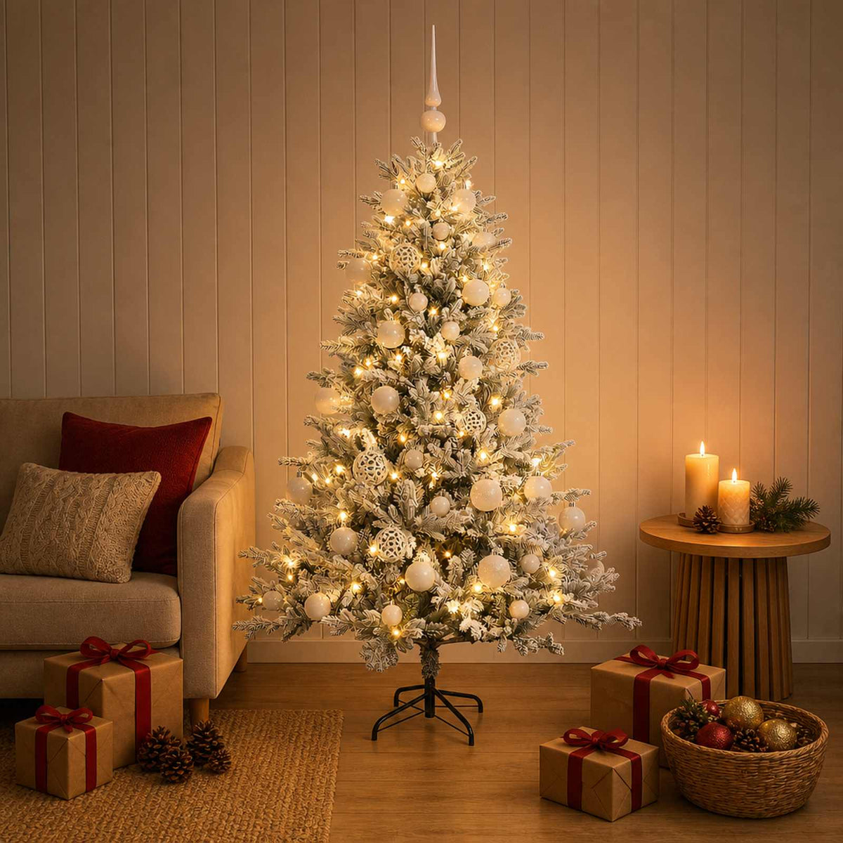 Artificial Christmas Tree with Bauble 120 cm 150 LEDs
